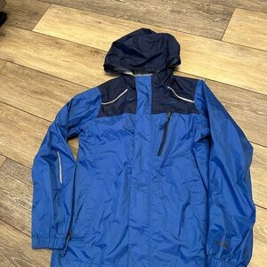 L.L.Bean Trail Model Rain Jacket in colorblock blue